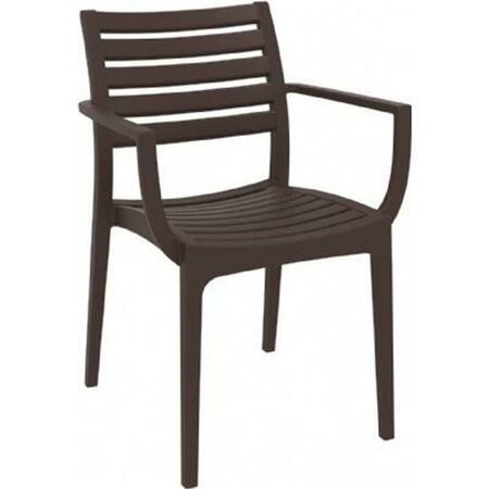 SIESTA Artemis Outdoor Dining Arm Chair Brown, 2PK ISP011-BRW